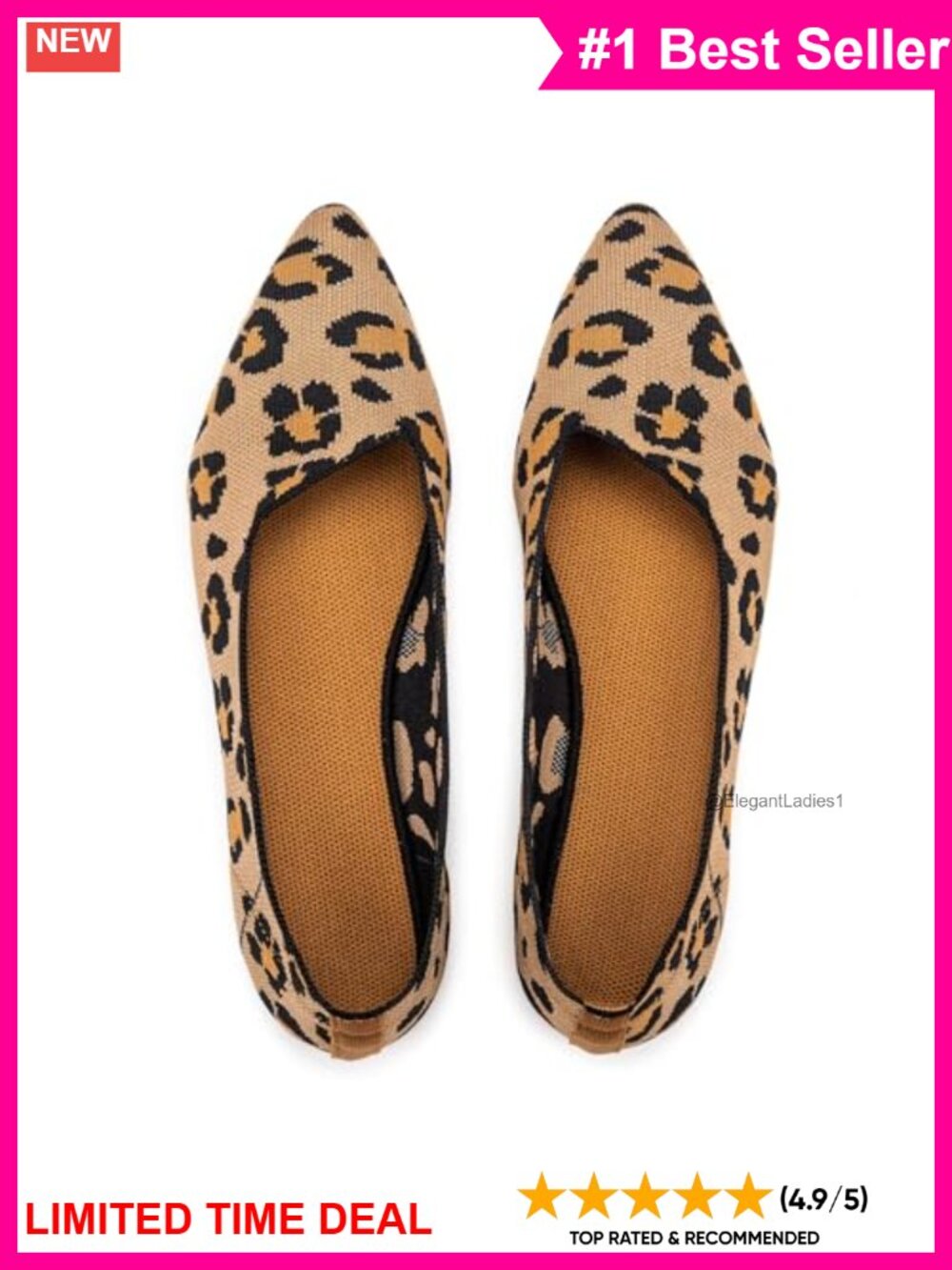 Knit Pointed Toe Slip-On Flats Comfort Dress Shoes Lightweight